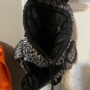 Black and white satchel backpack